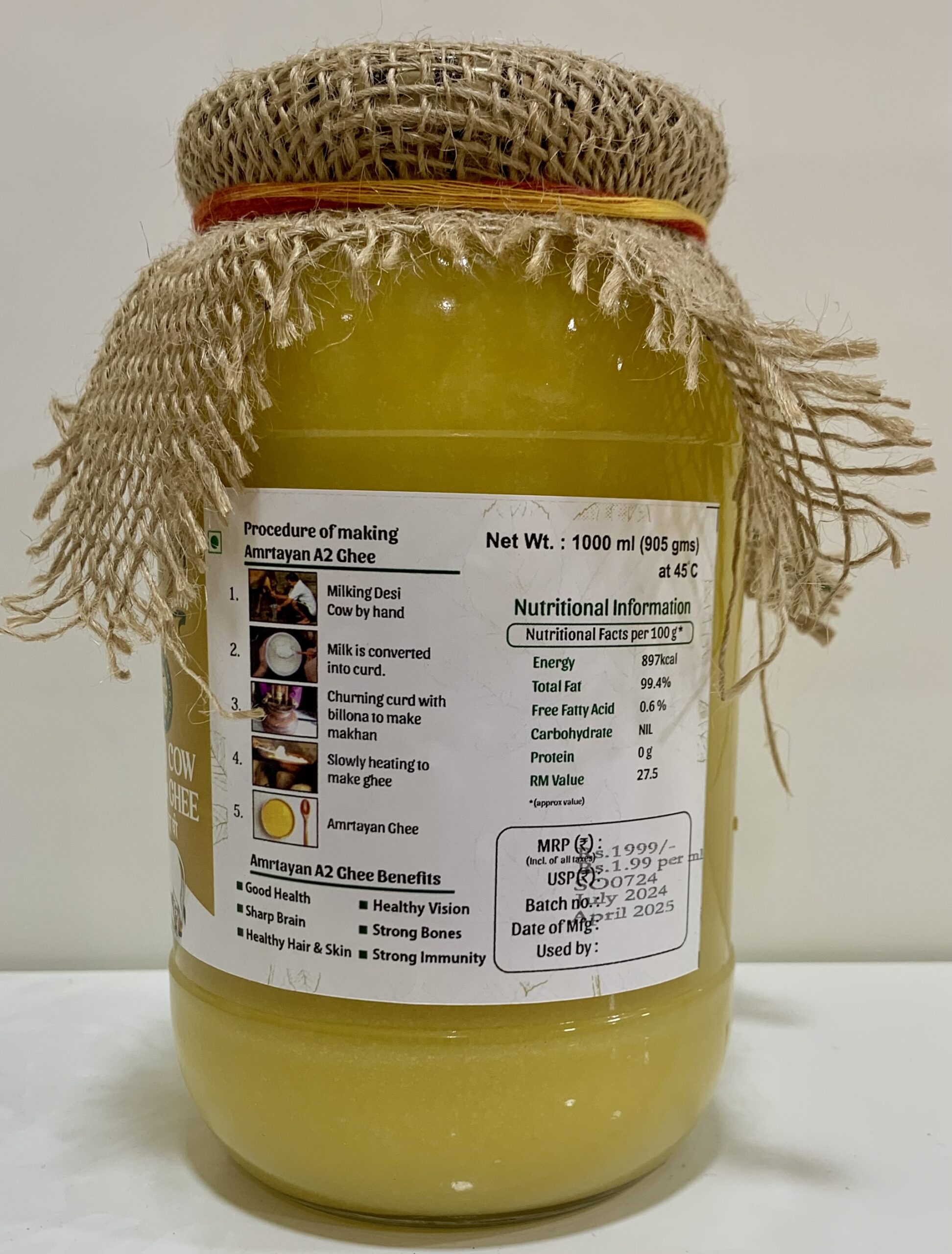 A2 Cow Ghee Sahiwal - 1 Ltr - Image 2